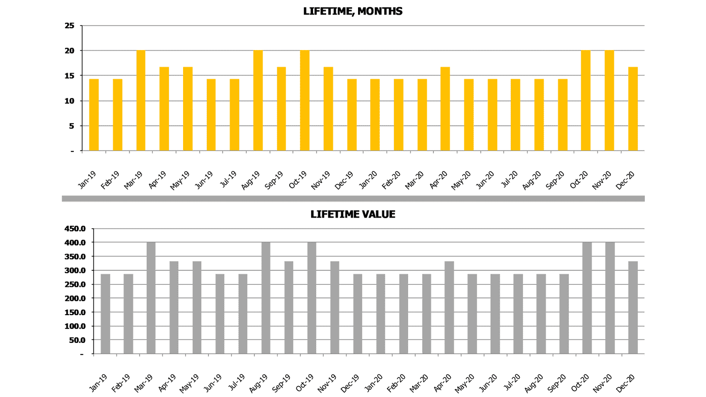 Ltv To Cac Calculation Template Lifetime Month And Lifetime Value