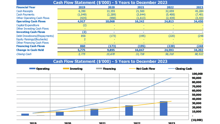 Annual Financial Statements Summary Template Cash Flow